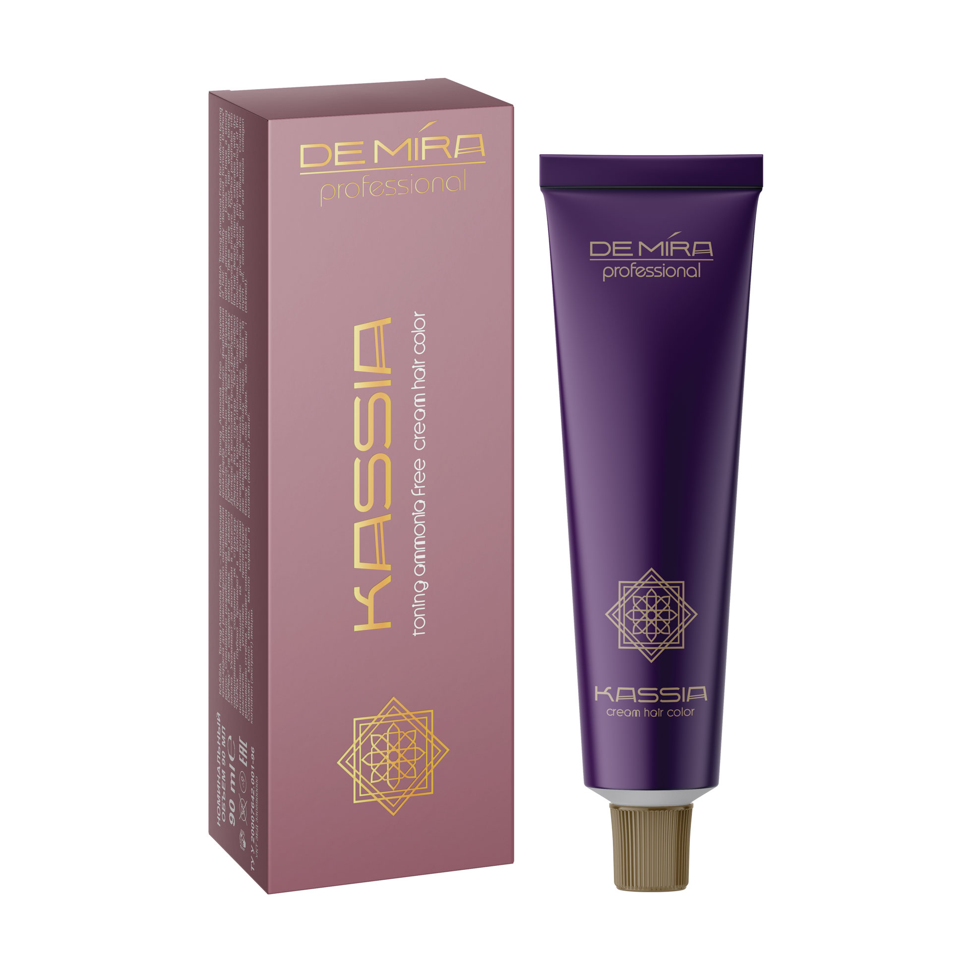 Безаміачна тонувальна крем-фарба для волосся DeMira Professional Kassia Toning Ammonia Free Cream Hair Color 10/7 Блонд коричневий, 90 мл